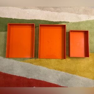Set of 3 EUC poppin letter trays Orange